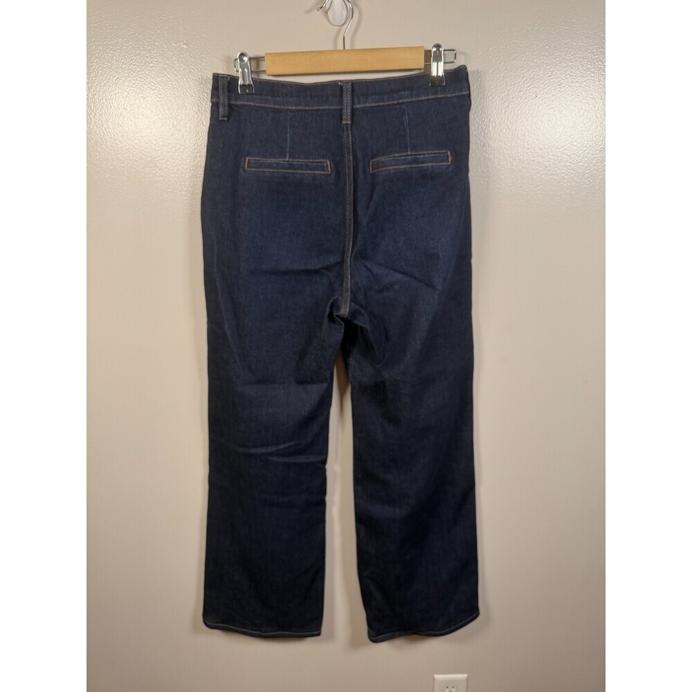 Evereve Ever Trouser Jeans Size 27 Dark Wash Wide Leg High Rise Blue Denim - Picture 3 of 11